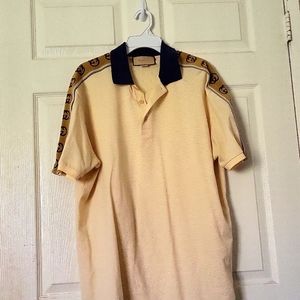 Gucci logo cream color polo shirt size 3xl (us xl)